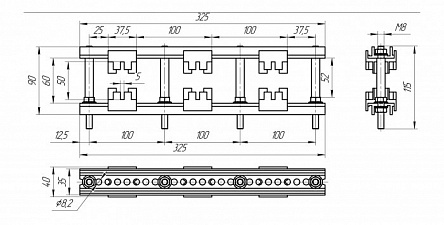 Шинодержатель ШН-5х50-1-3-100-Н1-УХЛ3_(L=325)