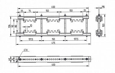Шинодержатель ШН-10х80-3-3-150-П2-УХЛ3 (k=25)