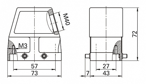 Корпус КМ-КВ-1Б/М40-2В-57х27
