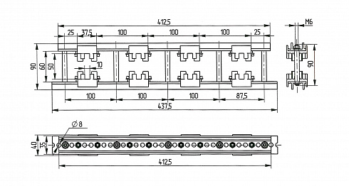 Шинодержатель ШН-10х50-1-4-100-П1-УХЛ3
