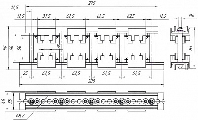 Шинодержатель ШН-10х50-1-4-62,5-П1-УХЛ3