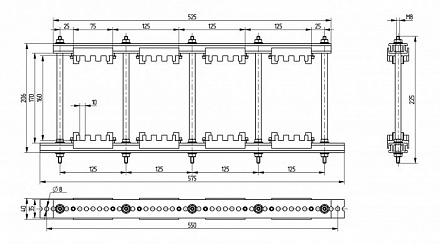 Шинодержатель ШН-10х160-3-4-125-П2-УХЛ3