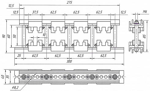 Шинодержатель ШН-10х50-1-4-62,5-П1-УХЛ3