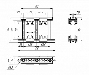 Шинодержатель ШН-10х80-1-2-62,5-Н1-УХЛ3