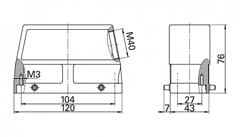 Корпус КМТ-КВ-1Б/М40-2В-104х27